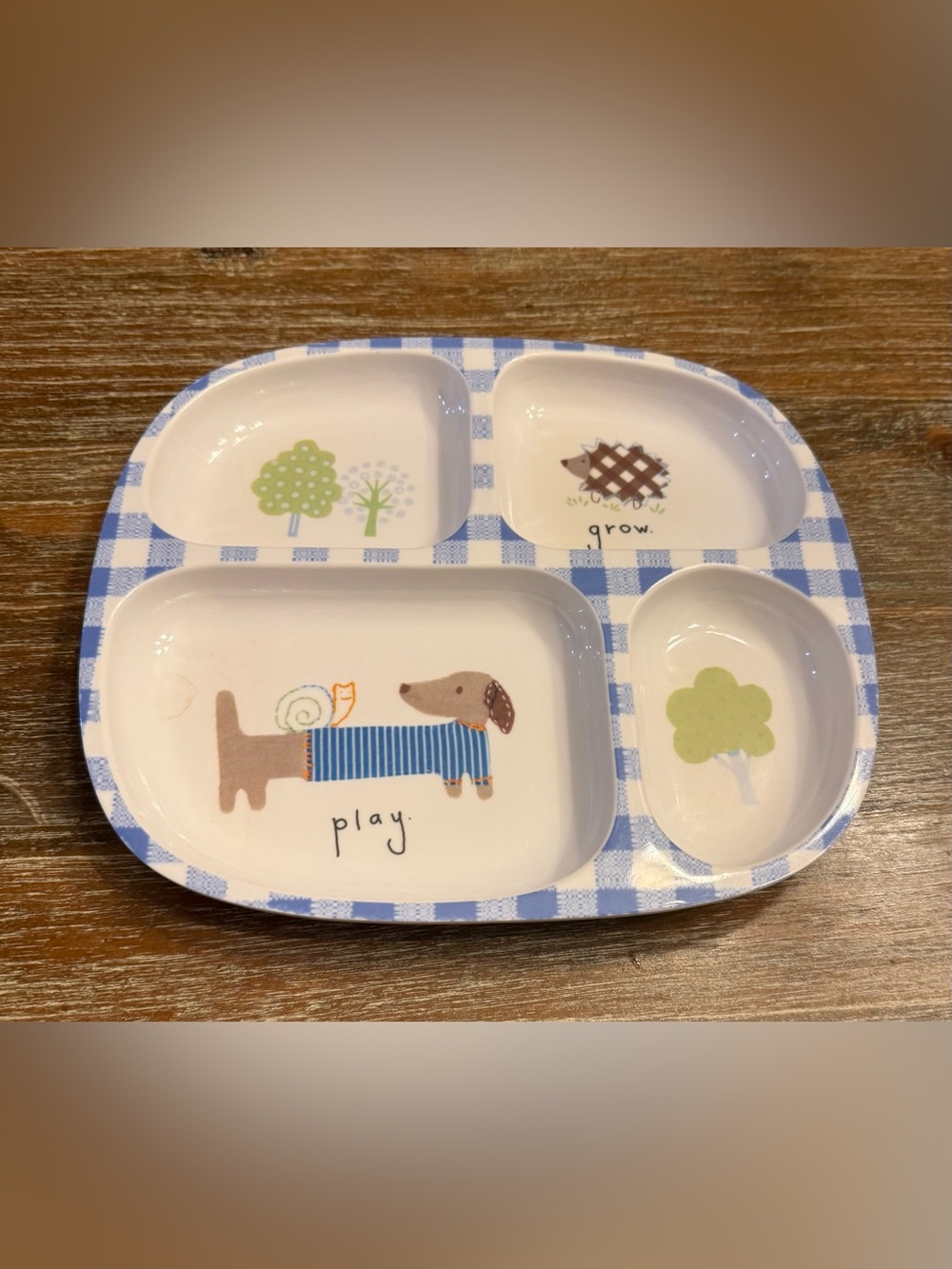 POTTERY BARN KIDS PLAYFUL DOG DIVIDER PLATE